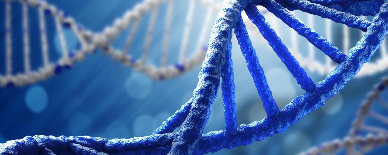 Close up rendering of DNA strands