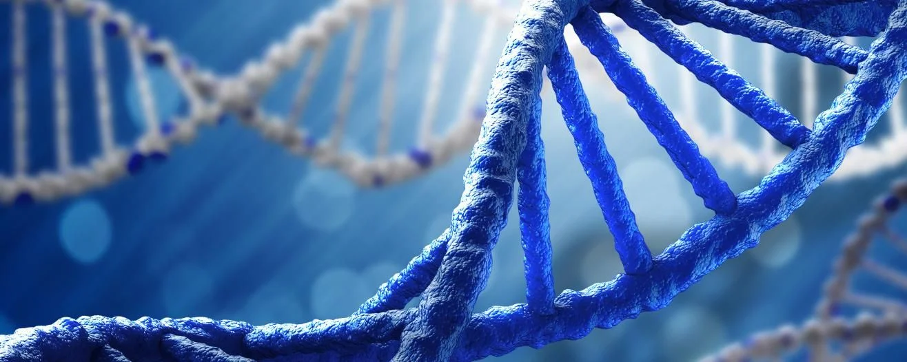 Close up rendering of DNA strands